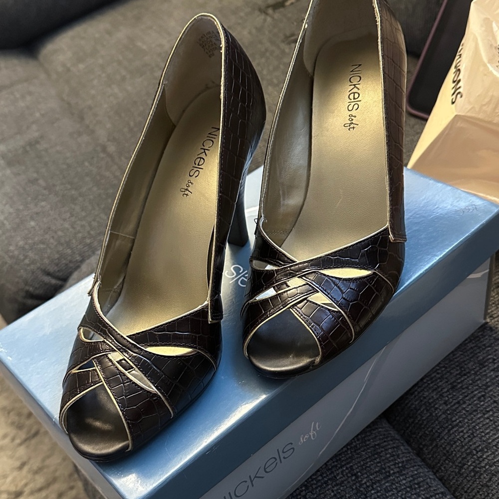 Nickels Chocolate Croc Heels